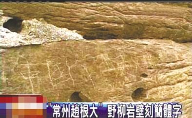 “常州趙根大” 2009年3月27日，臺灣北海岸野柳地質(zhì)公園巖壁上被刻下“中國常州趙根大”字樣。臺灣媒體將此事報道后，趙根大公開道歉。
