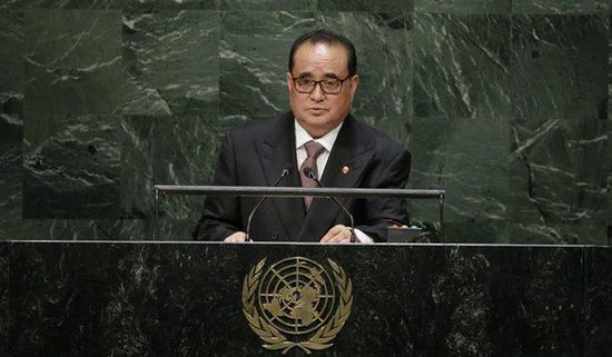 9月27日，朝鮮外相李洙墉在聯(lián)大發(fā)表講話。