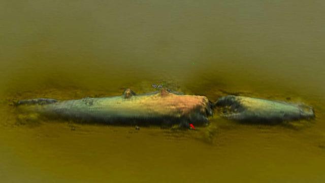 圖為U-78潛艇的聲納掃描圖。