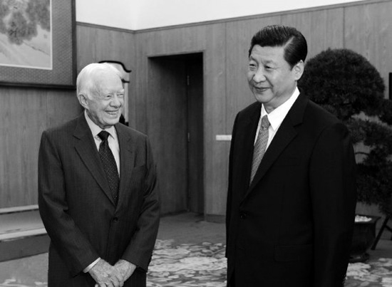 2012年12月13日，中共中央總書記習(xí)近平在中南海會(huì)見美國前總統(tǒng)卡特