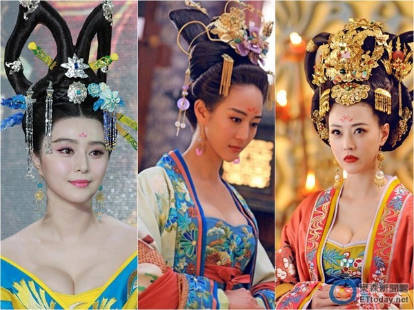 范冰冰、張鈞甯、周海媚，在《武媚娘》中爆乳演出